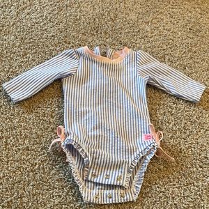Ruffle Butts seersucker stripes bathing suit